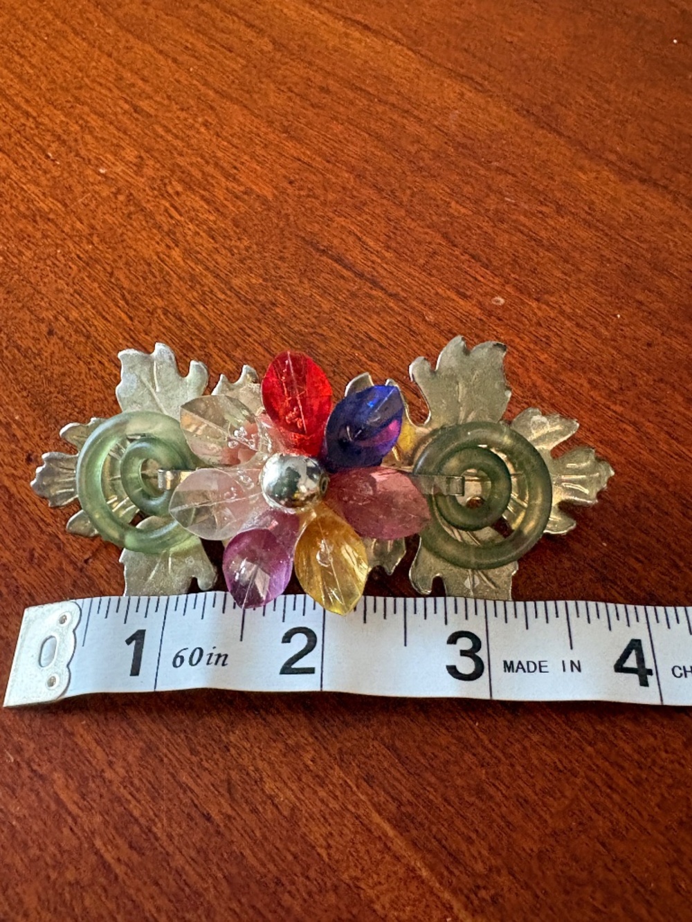 Vintage 1980s Multi-Color Lucite Flower Hair Barrette - Picture 5 of 7